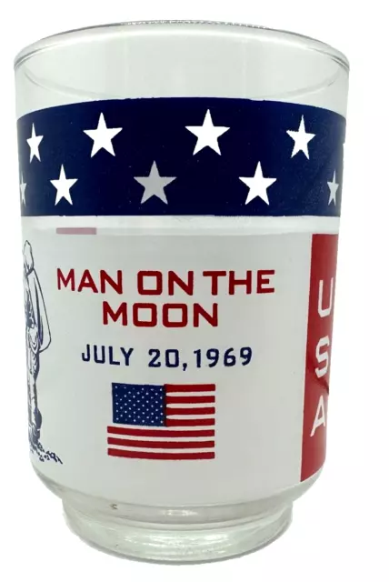 Vintage APOLLO 11 Man on the Moon July 20, 1969 Collectible Drinking Glass NASA 2