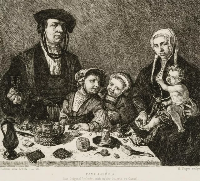 HEEMSKERCK (*1498) nach UNGER (*1837), Pieter Jan Foppesz und seine Familie, Rad 3