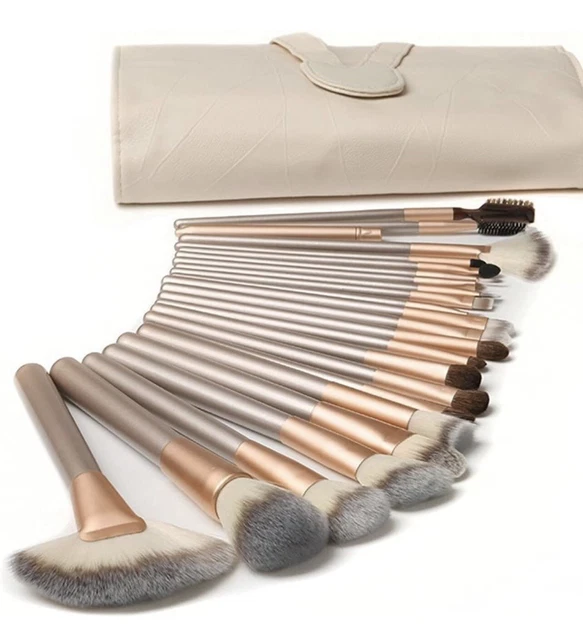 18 Pezzi Pennelli Trucco Set di Pennelli Trucco Con Custodia da Viaggio