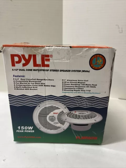 Pyle PLMR60W Marine Dual Cone 6.5" Speakers 150W