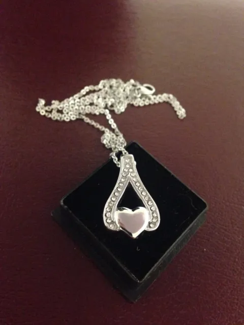 Memorial Cremation Jewellery/Pendant/Urn/Keepsake for Ashes- Diamond (cz) Heart