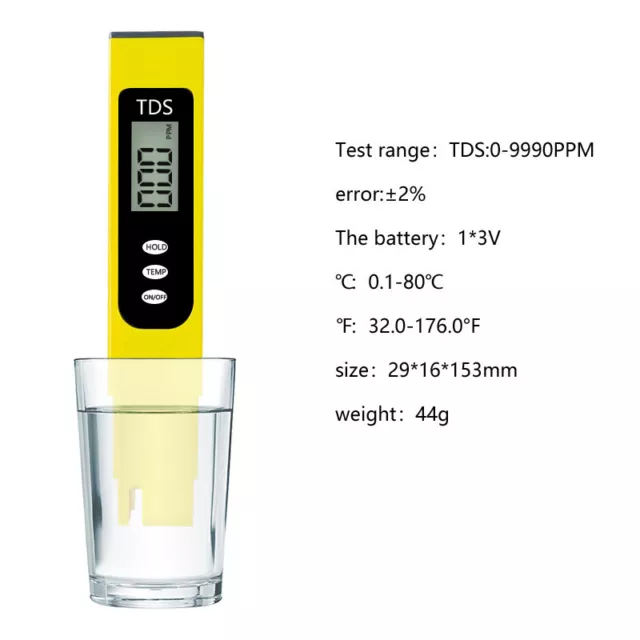 TDS PPM Meter Digital Tester Home Drinking Tap Water Quality Purity Test Tester