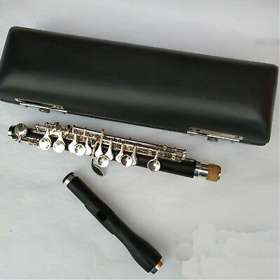 Band Piccolo With Case C Key Ebony Large Button Silver Plated Nice Sound