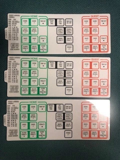 New Daktronics Sport Insert for Allsport 5000 Control Console - Hockey Lacrosse