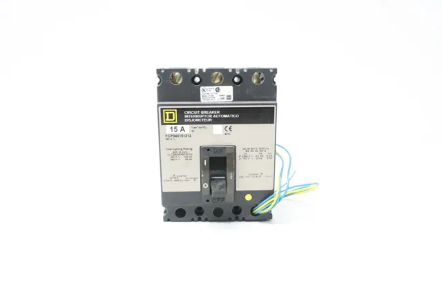 Square D FCP340151212 Molded Case Circuit Breaker 3p 15a Amp 480v-ac