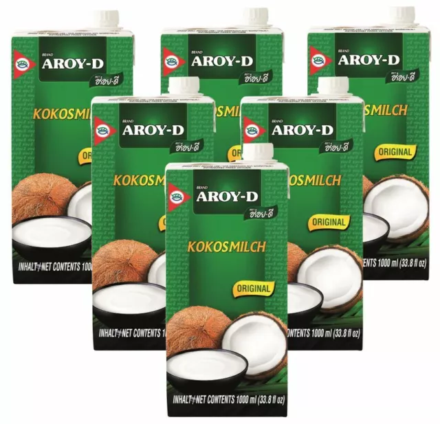 [6 x 1000 ml] AROY-D latte di cocco latte di cocco latte di cocco