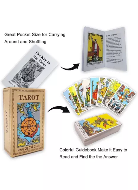 Cartas del Tarot con guía 78 piezas para principiantes, estándar clásico... 3