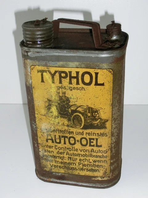 orig.alte Blechdose Typhol Auto Oel Tankstelle Oldtimer Werkstatt Deko Container