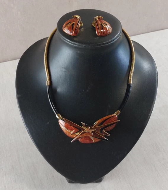 Collier Plaqué Or Avec Pierres Blanches - Bijou Occasion - Sans Marque