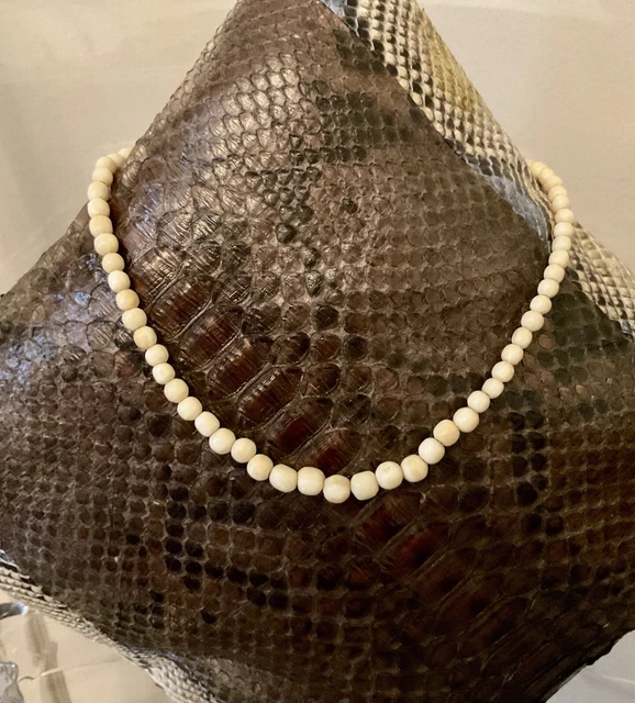 Collier Art Déco Années 1920 | Os Véritable Et émaux | Fermoir Plaqué Or | Occasion