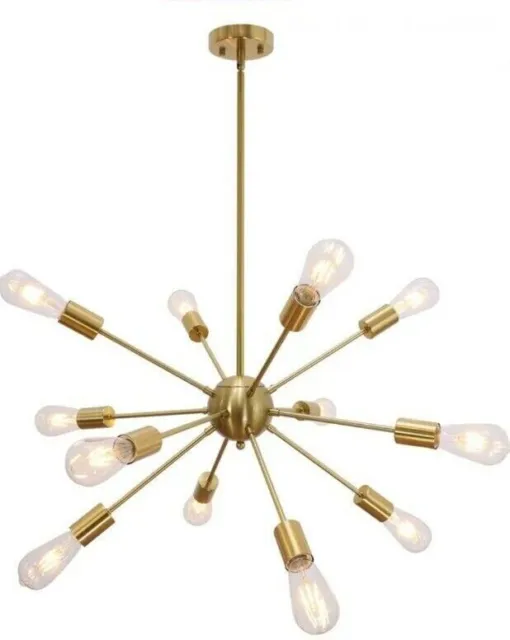 Lámpara Sputnik dorada moderna, accesorio de iluminación de techo de 12...