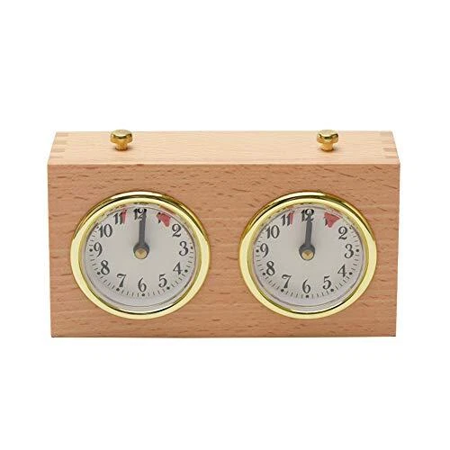 Chess Clock TimerBoard Game Analog Wooden Competition Chess Clock Timing Tool...