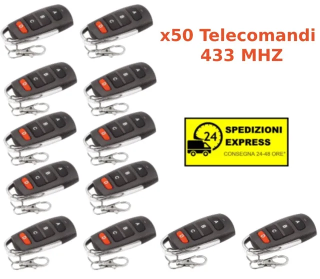 Telecomando Universale Auto Per Cancello Garage Serranda 433Mhz 50 Telecomandi