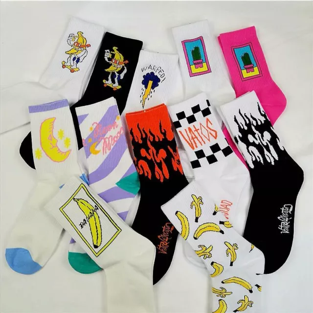 Harajuku Cotton Flame Socks - Skateboard Middle Tube Sock Unisex Fashion Headwea