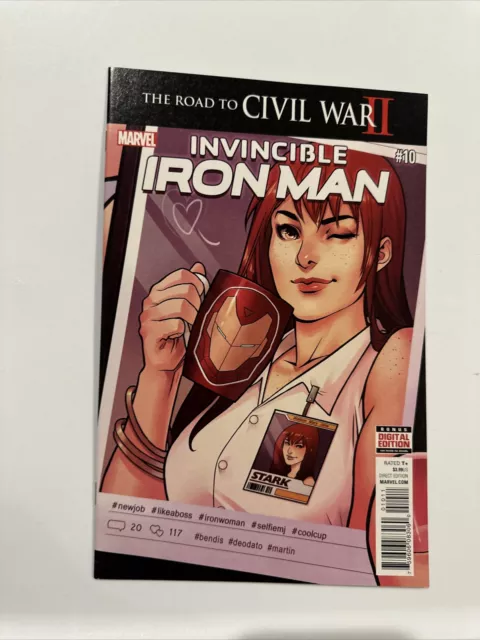 Marvel Invincible Iron Man #10 2016 (2nd appearance of Riri Williams Ironheart)