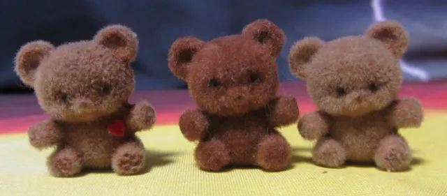 Vintage Mini Beflockt Fuzzy  Spielzeug Teddybären