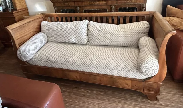 antique wooden baton lit chaise longue day bed