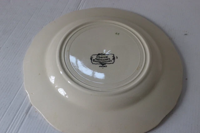 Ancienne assiette en faience OBERNAI SARREGUEMINES village alsace sous la neige 3