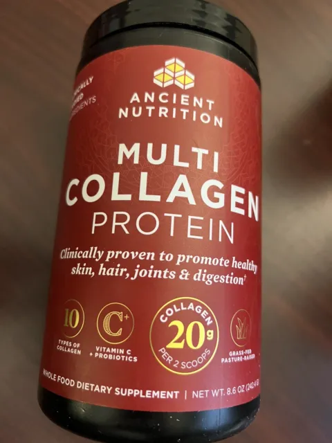 Ancient Nutrition 8.6 Oz Multi Collagen Protein Powder Expires 08/2026