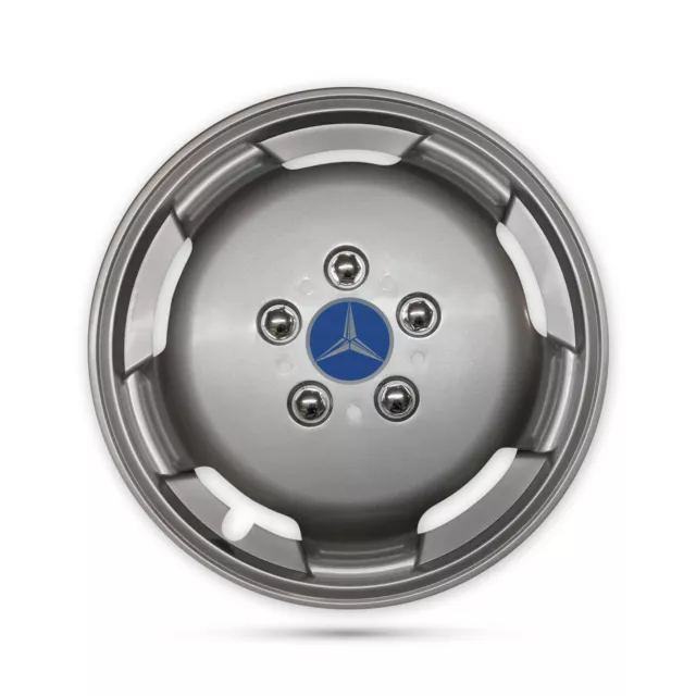 For Mercedes Benz Vito Van 4x 15” Deep Dish Silver Wheel Trims Hub Caps Blue