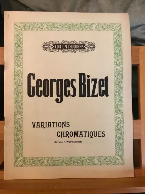 Georges Bizet Variations chromatiques pour piano partition Weingartner Choudens