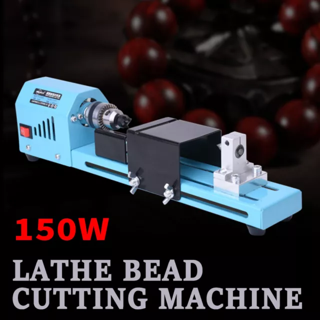 150W Mini Lathe Beads Polisher Machine Woodworking  Wood Cutting DIY Tool