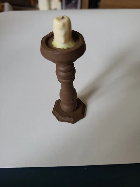 Dolls House - Handmade Church Pilaster With Melted Candle 1/12Th Scale Ooak Rare