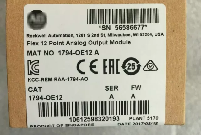 New Genuine Allen-Bradley 1794-OE12 Flex 12 Point Analog Output Module