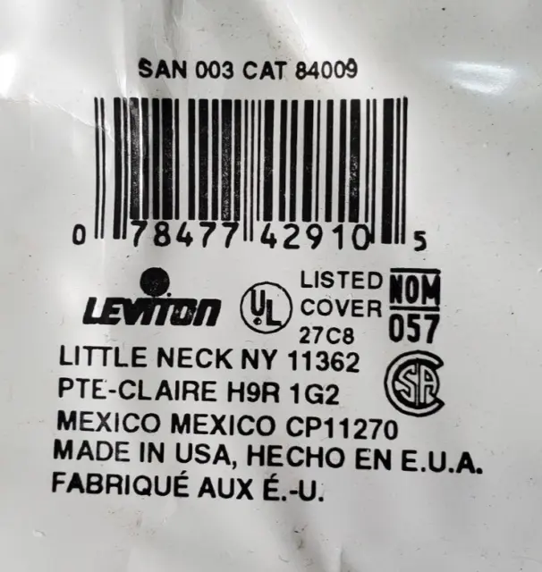 Leviton 84009 2-Gang Toggle Device Switch Wallplate Standard Size Ss Lot Of 9 2