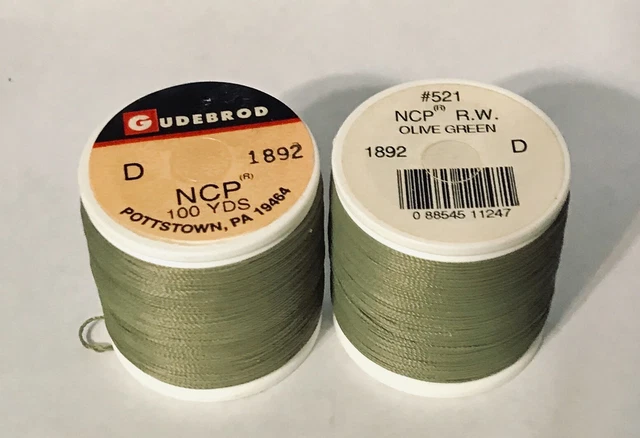 SPOOLS GUDEBROD NCP Rod Winding Thread OLIVE GREEN #1892 Size D