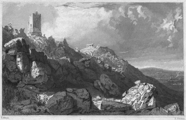 CORNWALL. Carn-Breh, near Redruth 1831 old antique vintage print picture