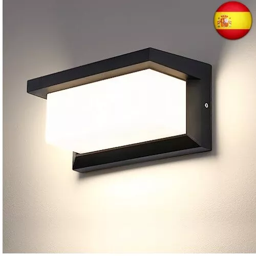 Lightsjoy 18W Aplique Exterior Pared Impermeable IP65 Negro LED Lámpara de