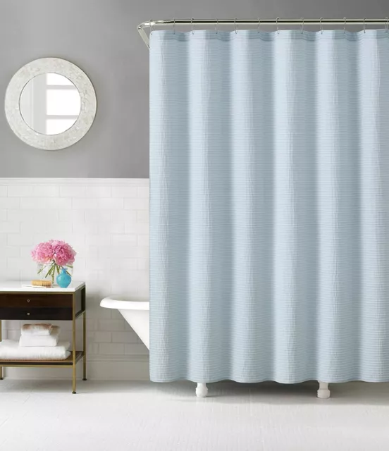 Victoria Classics Praline Fabric Shower Curtain: Pintuck Stripe Design Aqua NWOP