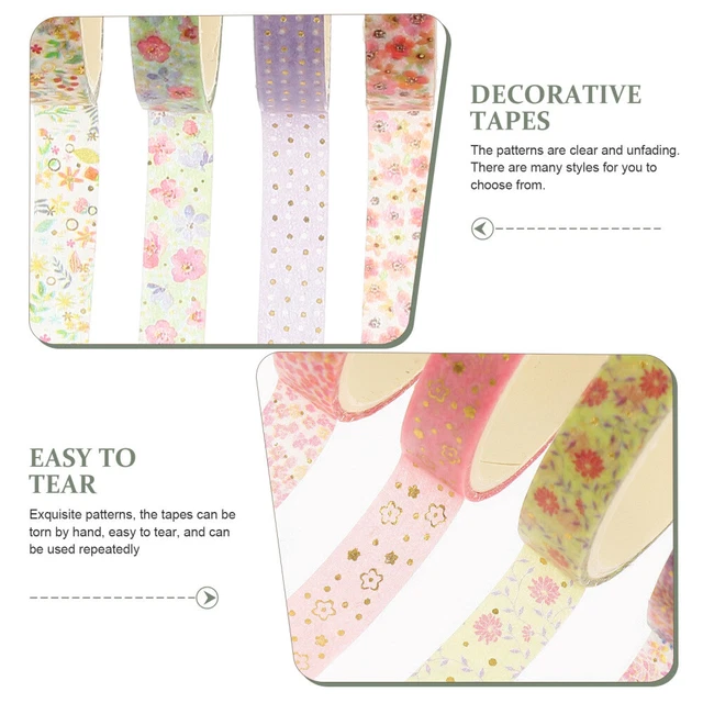 40 Rolls Decorative Washi Tapes Hot Stamping Washi Tape Flower Stickers Classic 12