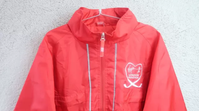 Virgin London Marathon Jacket Adults Large Red Windbreaker Nylon Coat Mens 2