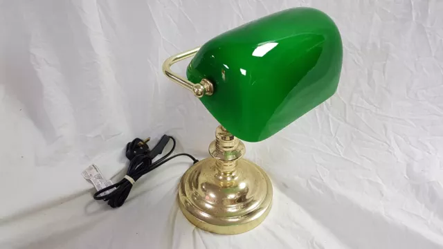 Lloytron L959 Bankers Desk Lamp Antique Style With Green Glass Shade