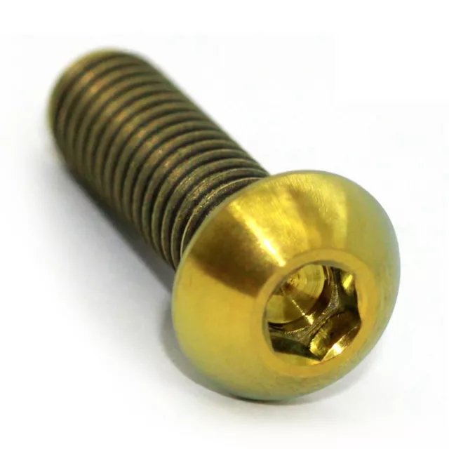 Titanschrauben Linsenkopf ISO 7380 Grade 5 Titan Schrauben M5 - M8 10-50mm Gold