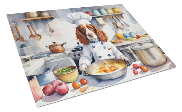 Welsh Springer Spaniel The Chef Glass Cutting Board Large DAC6337LCB