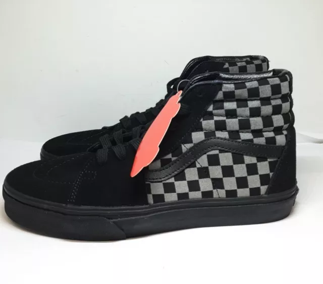 Vans sk8 hi deals black pewter checkerboard