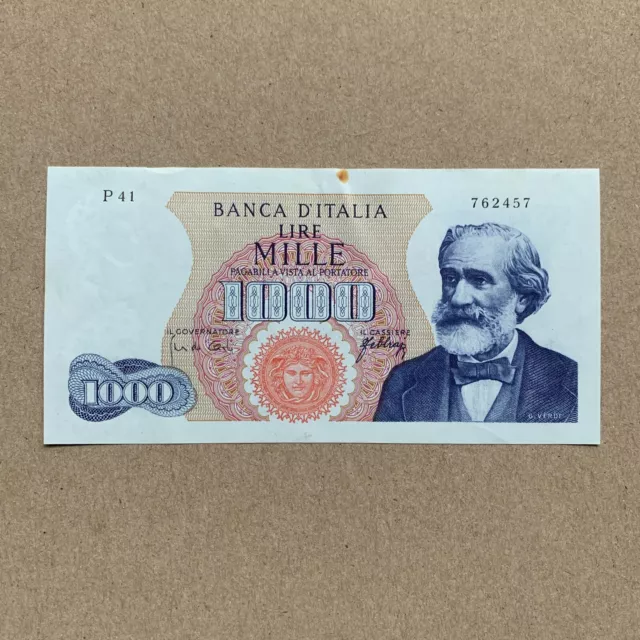 Giuseppe Verdi Note Italy 1000 Lire Banknote 1966 Italian Currency Paper Money