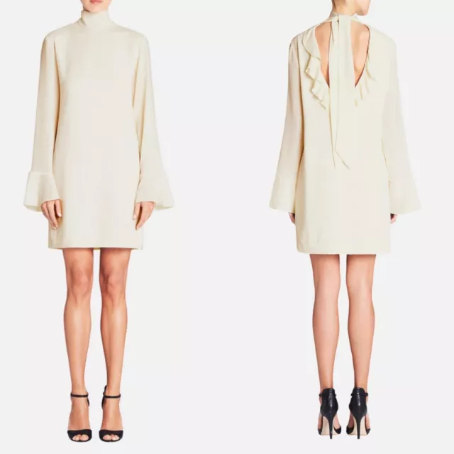 £299 IRO Dress, Iro Anna Ivory White Short Dress with Open Back, Size XS, 6 UK