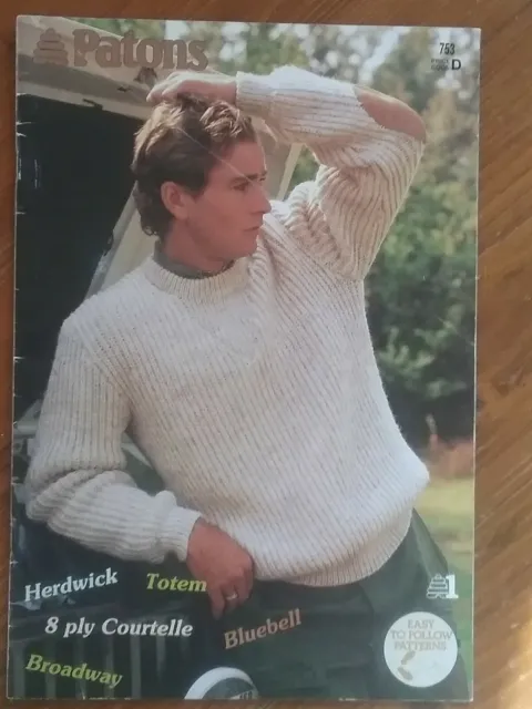 Patons Book No 753.  Knits For Men In 8 & 5 Ply.    Totem, Bluebell Et Al.
