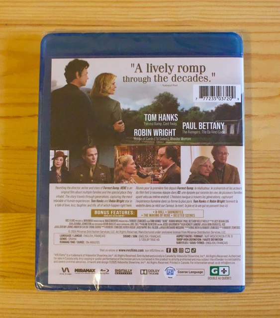 here-blu-ray-vvs-films-robert-zemeckis-tom-hanks-robin-wright-brand-new