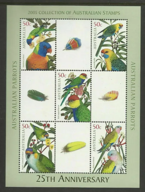 Australia - 2005 Australian Parrots - 25th Anniversary Sheetlet MUH - Scarce