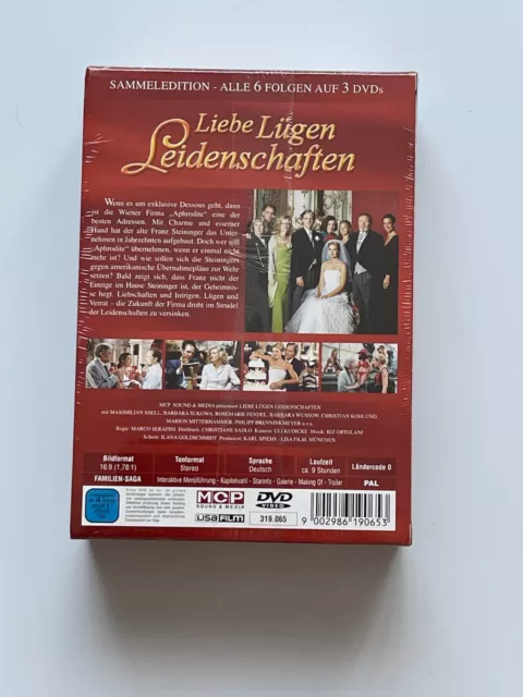 LIEBE LÜGEN LEIDENSCHAFTEN mit Maximilian Schell Alle 6 Teile auf 3 DVDs NEU/OVP 2