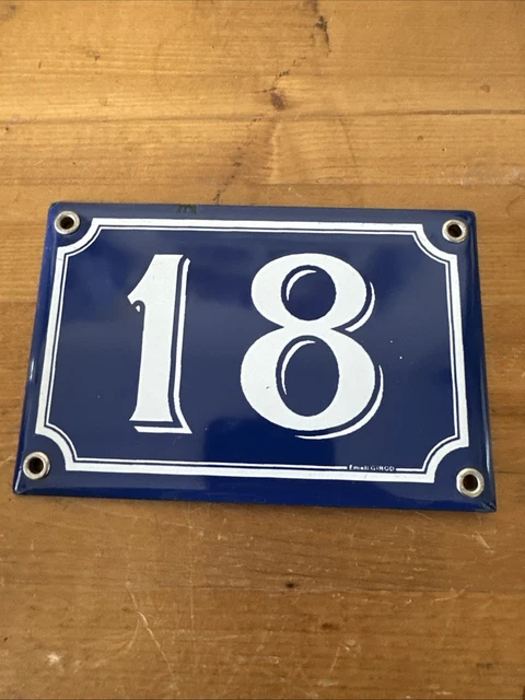 Plaque émaillée Numéro De Rue 40 - Bleue, 15x10 Cm, Fixation Murale, Vintage