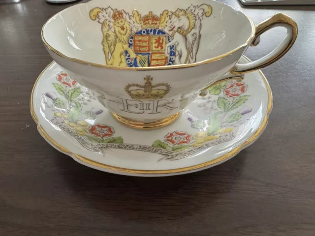 Queen Elizabeth II Coronation Tea Cup and Saucer - Stanley china
