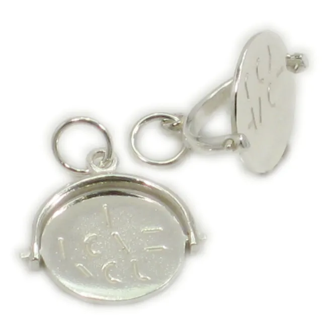 I Love You Sterling Silver Spinner Charm .925 x 1 Spinning charms.