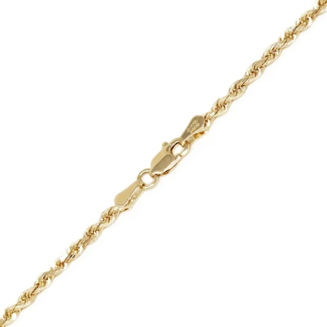 14k Yellow Gold Solid Diamond Cut Rope Chain Necklace 16"-30" 1.5mm to 12mm