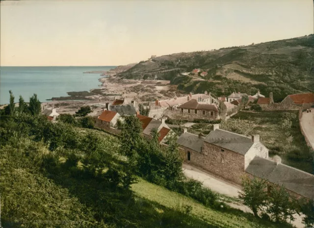 Channel Islands. Jersey. Rozel Bay.   PZ vintage photochromie, photochrom phot